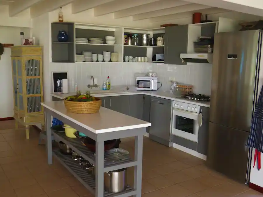Open-plan fully equipped kitchen